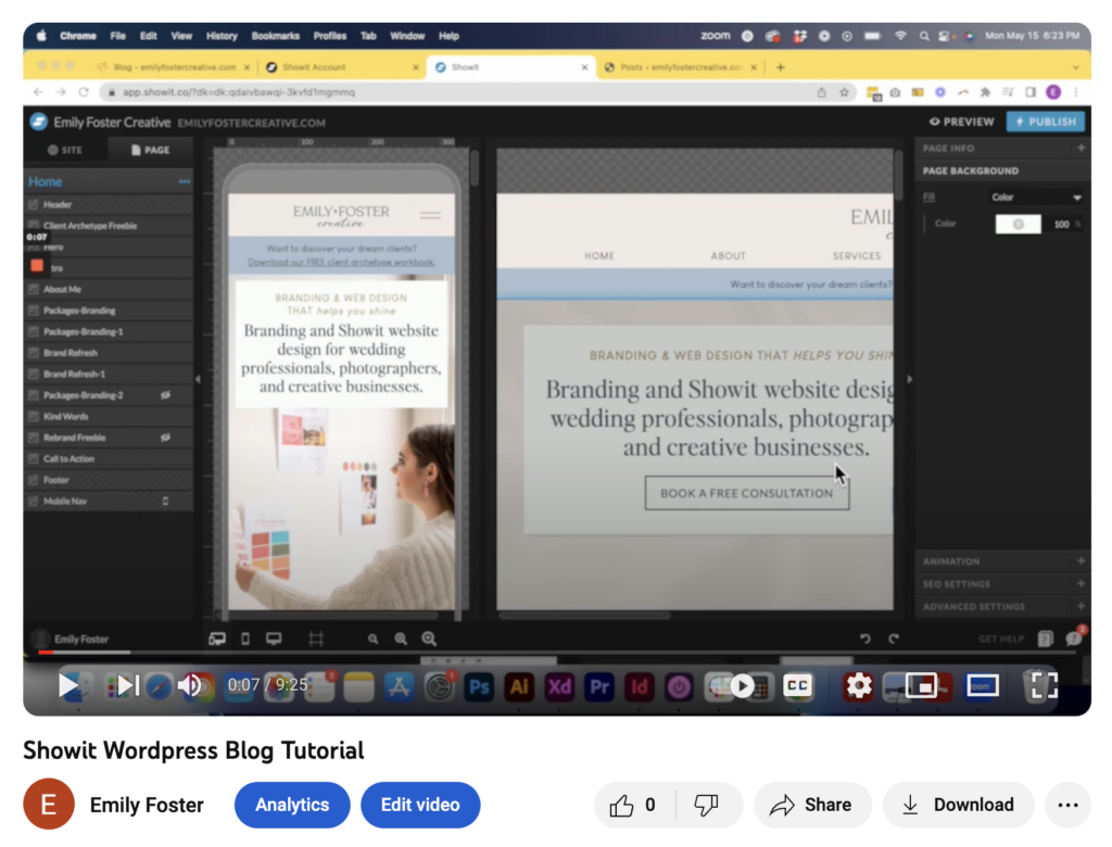 Showit WordPress blog tutorial from Emily Foster Creative